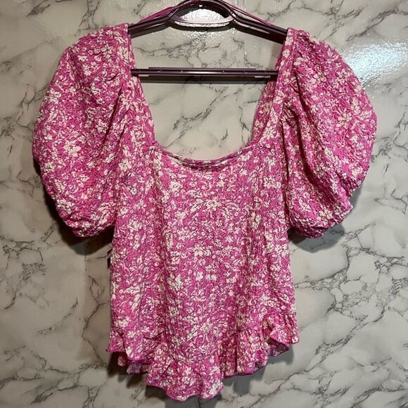 FREE PEOPLE Oh Baby Lace Crop Top In Pink Combo Size XL - Picture 6 of 7